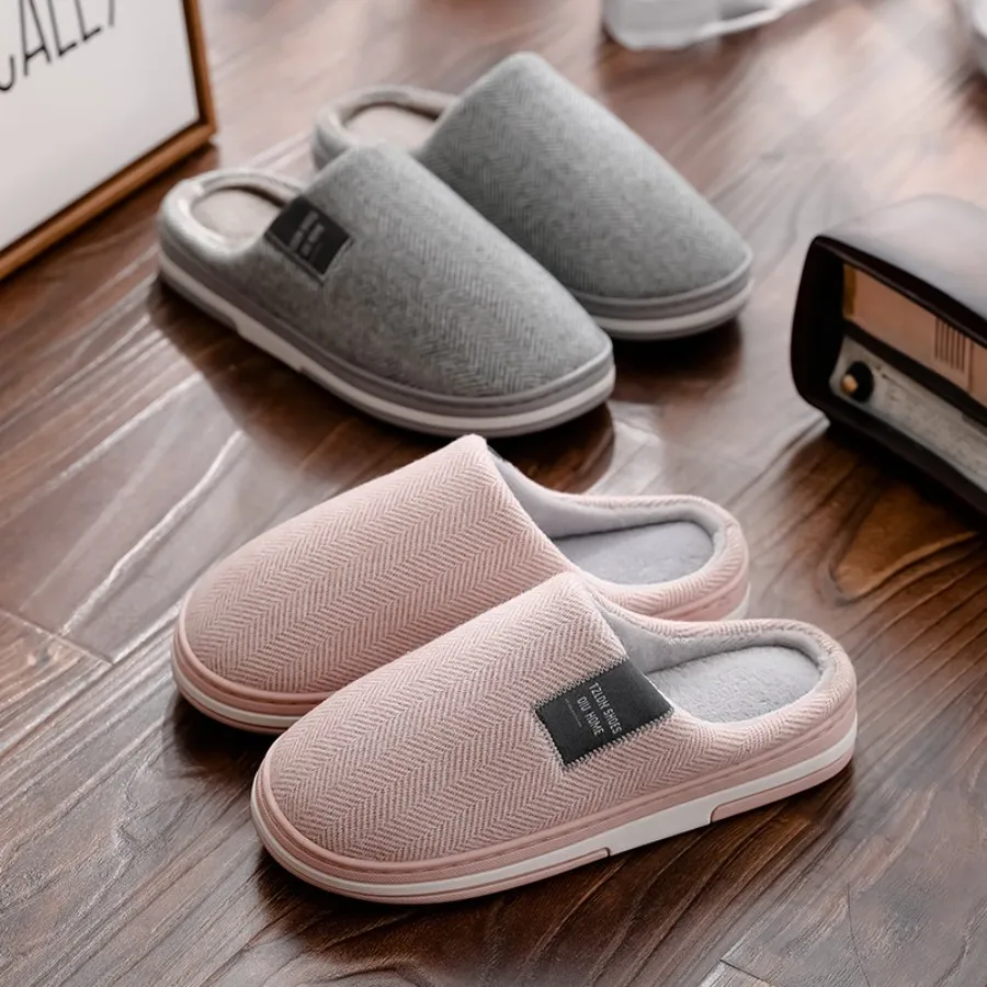 Winter Home Slippers Casual Shoes For Women Soft And Warm Home Slippers Indoor Bedroom Anti Slip Flat Shoes Couple Floor Slipper