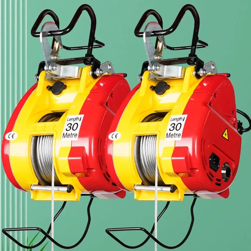 220v Electric Small Electric Hoist 220v Household Small Crane Lift Elevator Air Conditioner Fast Miniature Remote Control Electr