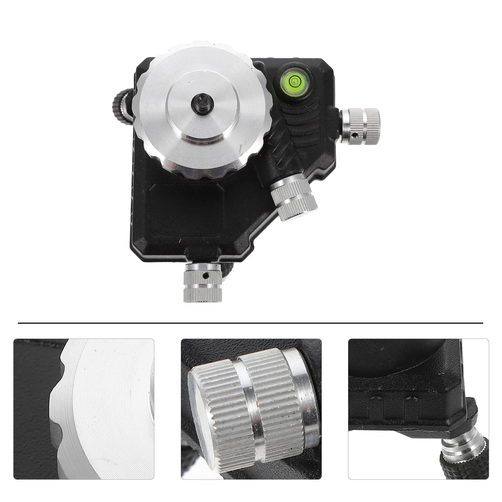 مستوى قاعدة التمحور 360 درجة الدورية مايكرو ضبط محول للتسوية الدقيقة سبائك الألومنيوم التدرج ترايبود