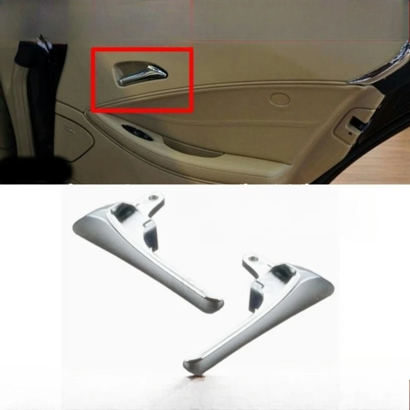

1Pair Left+Right Car Inner Door Handle Cover Inside Trim Chrome Door-Pull Repair Kit for Mercedes Benz S211 W211 W219 2003-2009