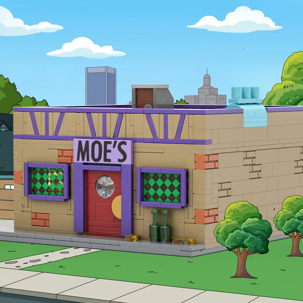 MOC-152941 人気映画建築萌えの居酒屋ビルディングブロックセットシンプソンズモジュラーバーモデル大人のコレクションおもちゃギフト
