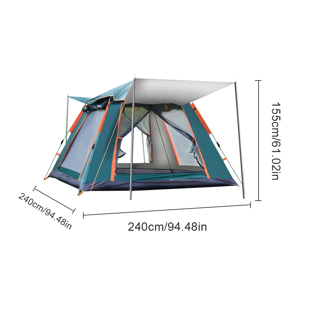 Automatic Camping Tent Sun-Protection Outdoor Folding Tent Waterproof Portable Hexagonal Tent for Family 3-4/4-6 People