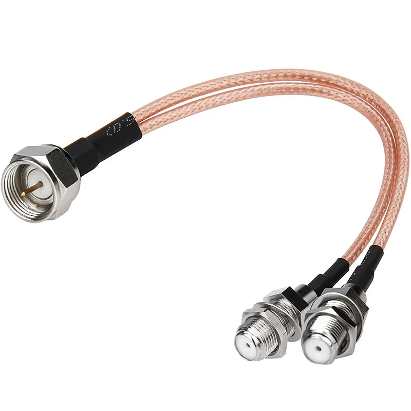2 STKS RCA Adapter Vergulde AV Splitter 1 Man naar 2 Vrouwelijke Connector voor Home Theater Speaker Audio Video Apparatuur, F-TYPE