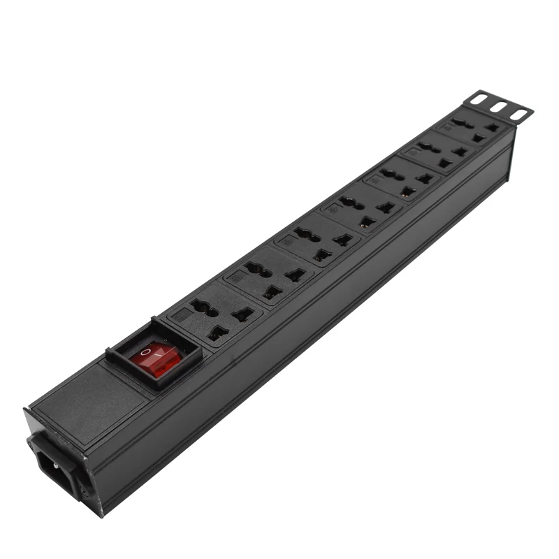 

3500W 10A LED switch Aluminum 7 AC Universal Outlets Power Strip C13 Transfer interface Adapter PDU