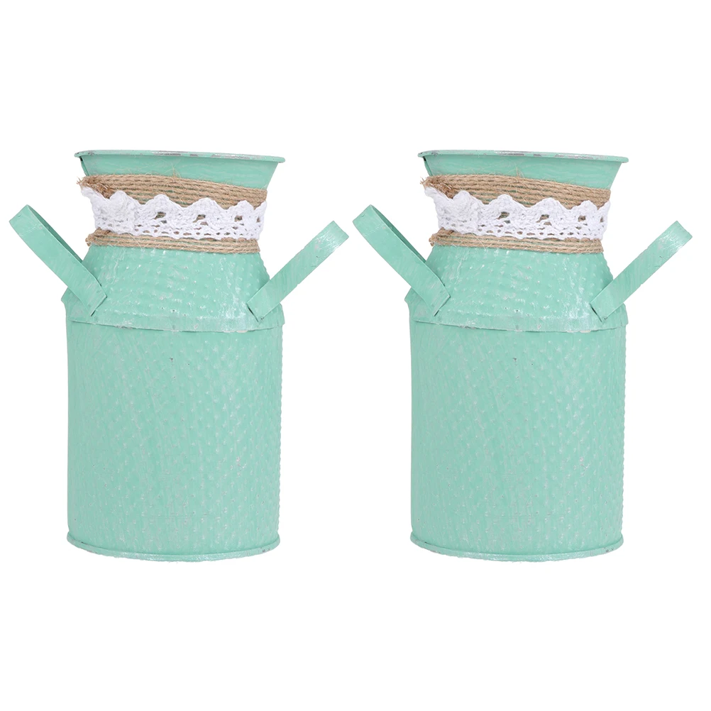 

2pcs Metal Pots Indoor Iron Flower Planter Plant Buckets Iron Planter Home Decor Rustic Centerpiece Garden Accessories