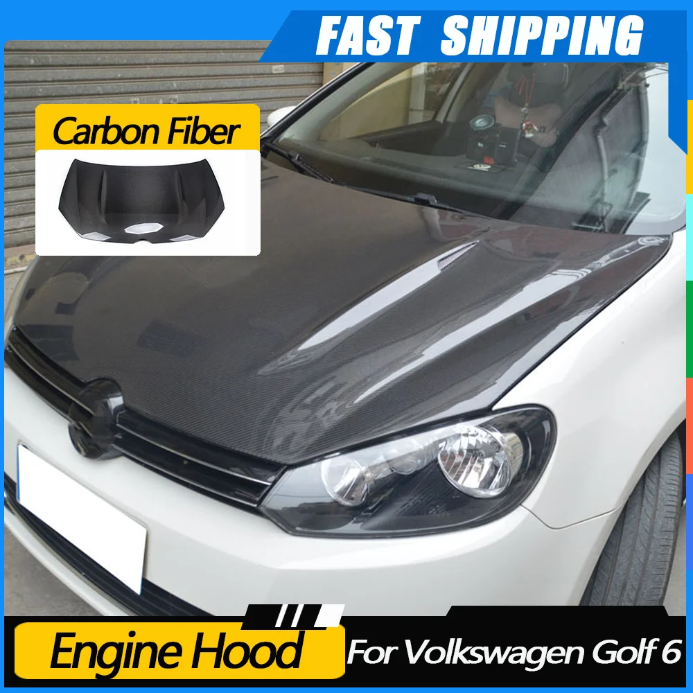 JMCARCOOL المصد الأمامي محرك هود ل Volkswagen Golf 6 VI MK6 GTI R20 2010-2013 غطاء فتحة التهوية غطاء محرك السيارة ألياف الكربون