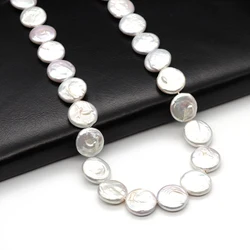 16-17mm Natural Freshwater Pearl Loose Beads Round Perforated Irregular Face Jewelry Pendant Charm DIY Make Gift