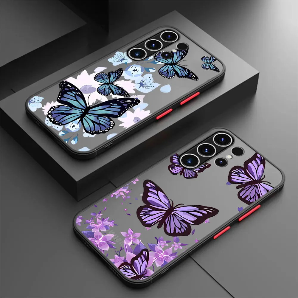 INS เคสโทรศัพท์ลายผีเสื้อย้อนยุคสำหรับ Samsung Galaxy Note 9 8 A50 A70 Note 10 Plus A21s A12 A21s A51 Note 20เคส A71 A31พิเศษ