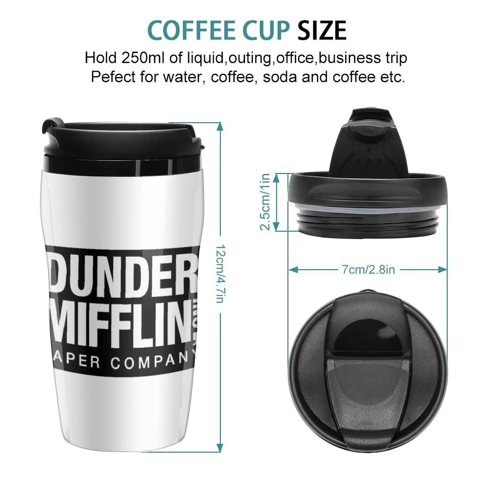 New Dunder Mifflin INC Travel Coffee Mug Cup Set Set Large Cups For Coffee