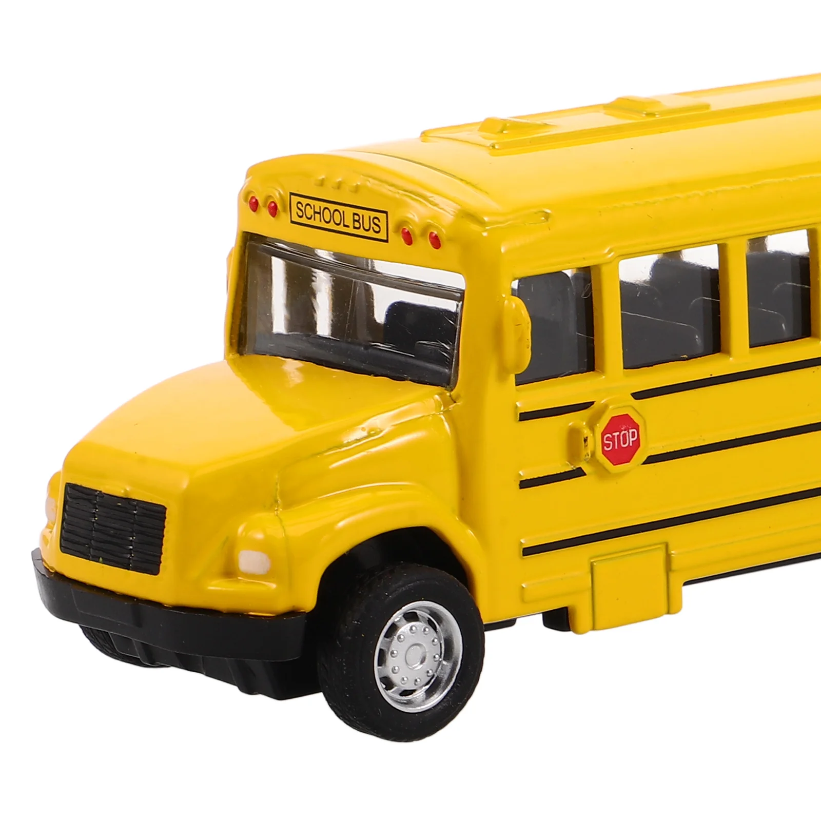 ดึงกลับสีเหลืองสดใสรถโรงเรียนของเล่น Die Cast โลหะของเล่นรถแรงเสียดทาน Powered School Bus ของเล่นสําหรับเด็กชายหญิง