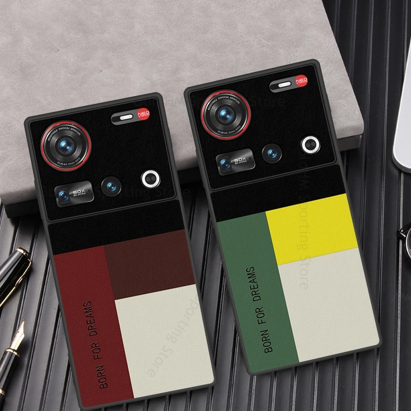 

For ZTE nubia Z70 Ultra Leather Splice Shockproof Phone Case Nubia Z60 Ultra Spliced Plaid Phone Protector Cover Nubia Z50 Ultra