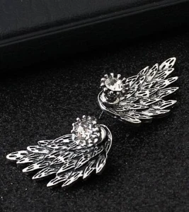 2024 Women\'s Angel Wings Rhinestone Inlaid Alloy Ear Studs Party Jewelry Earrings  E640