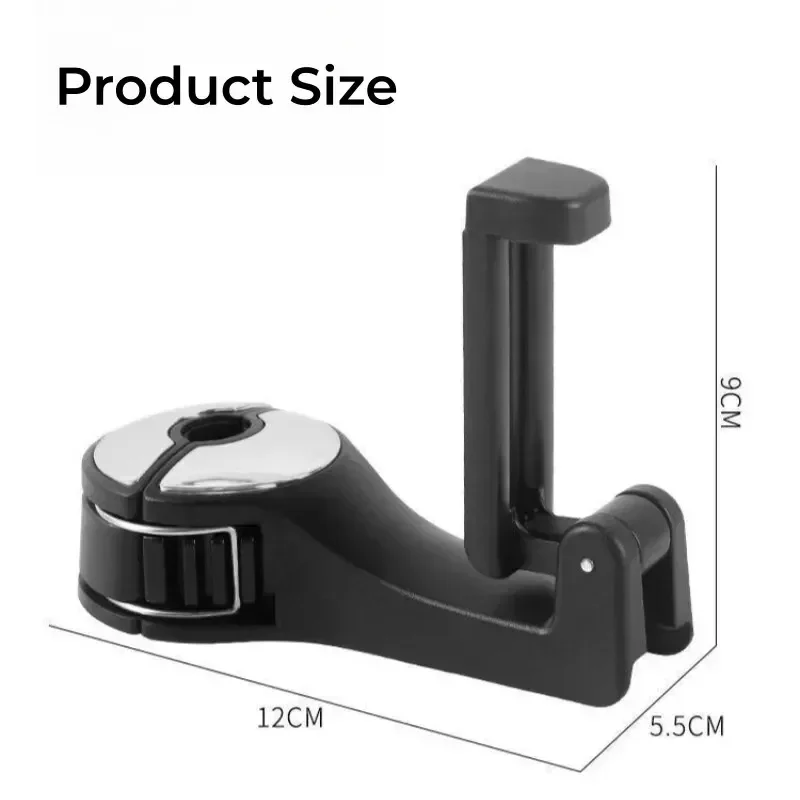 Multi-functional 2 in 1 Car Hook Hidden Multifunctional Rear Creative Hook Car Rear Phone Holder Lock Type Mobile Phone Holder