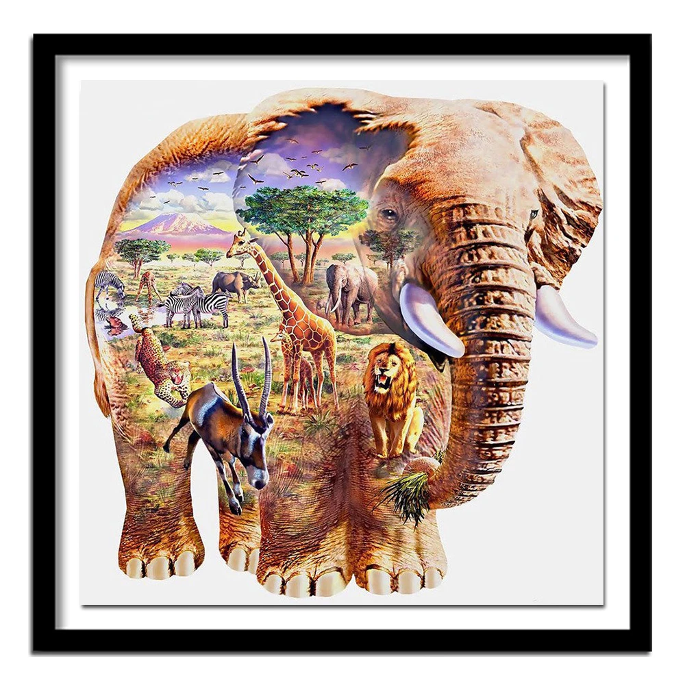 New 5D DIY Diamond Painting Elephant Zoo Embroidery Full Square Diamond Cross Stitch Rhinestone  Painting Home decor Gift