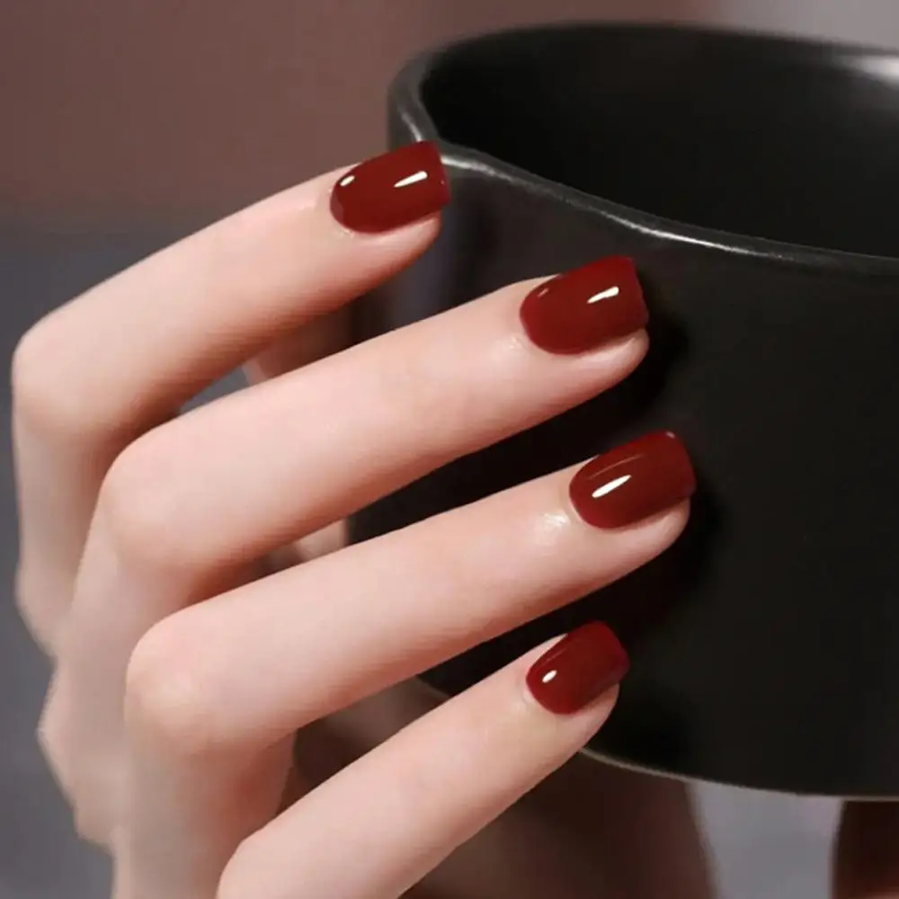 Süße Polka-Dot-Kunstnägel in Pink-Braun mit French Star Cat Eye-Effekt, glänzend, Kroos Heart Girl, europäischer und amerikanischer Stil, tragbare Nagelschutzabdeckung