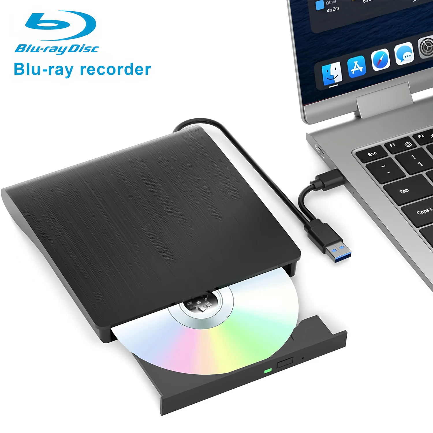 محرك بلو راي خارجي، USB 3.0/Type-C محمول ثلاثي الأبعاد بلو راي، مشغل DVD CD BD محرك الأقراص الضوئية للكمبيوتر المحمول المكتبي #1