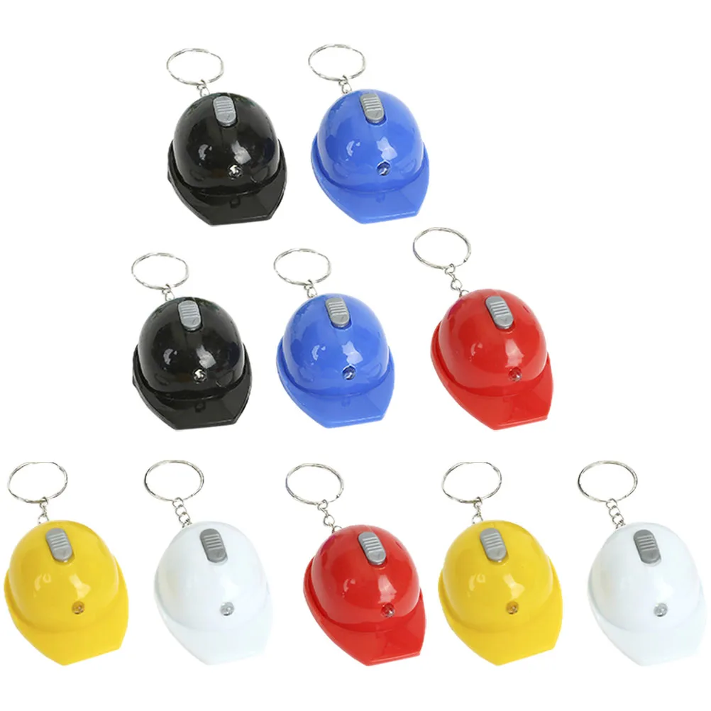 

10pcs Mini Building Flashlight Keychain LED Security Light Party Gift Construction Theme Birthday Present Mixed Colors Portable