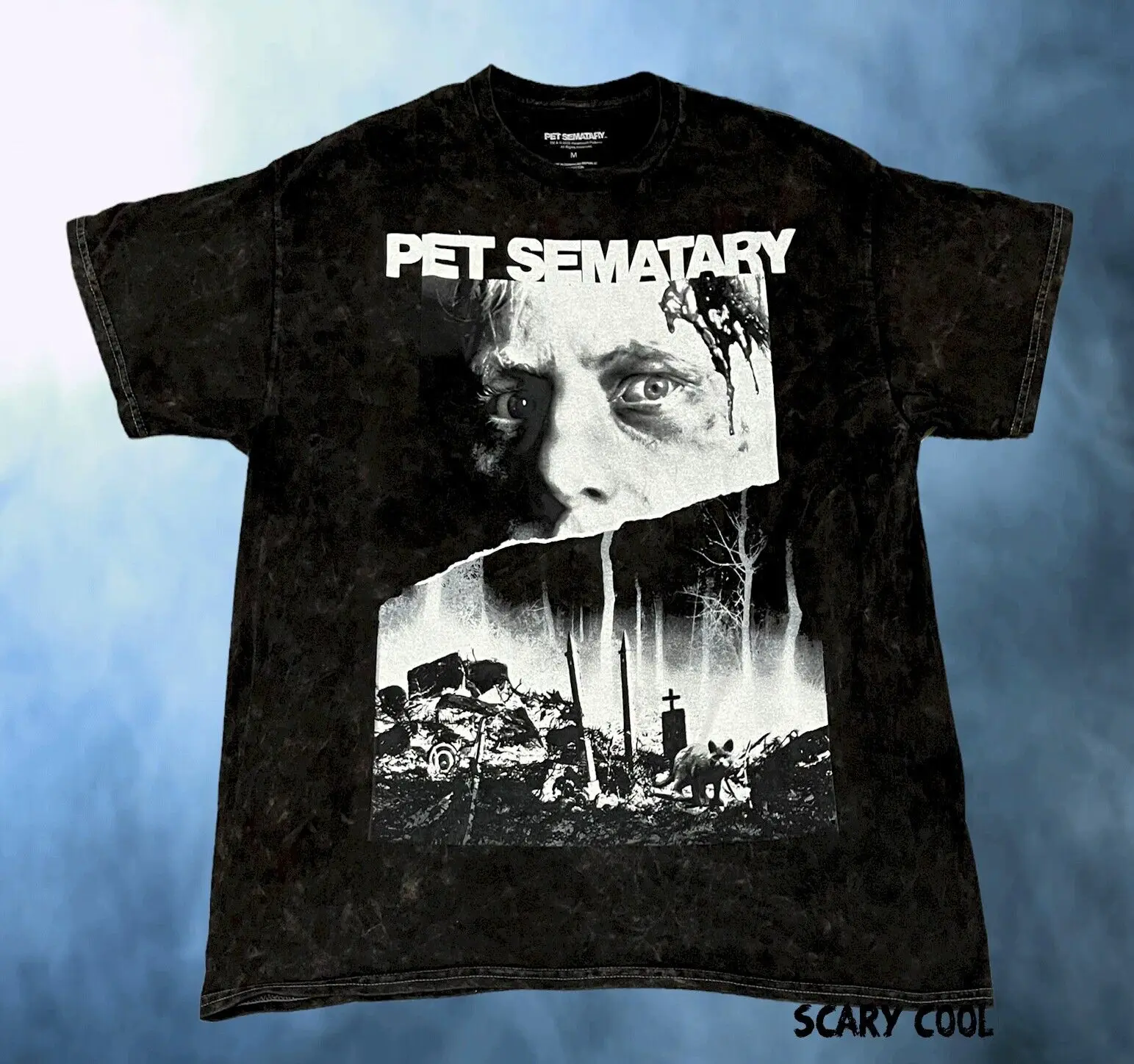 New Pet Sematary Grave Yard Stephen King Men's Black 1983 Vintage T-Shirt