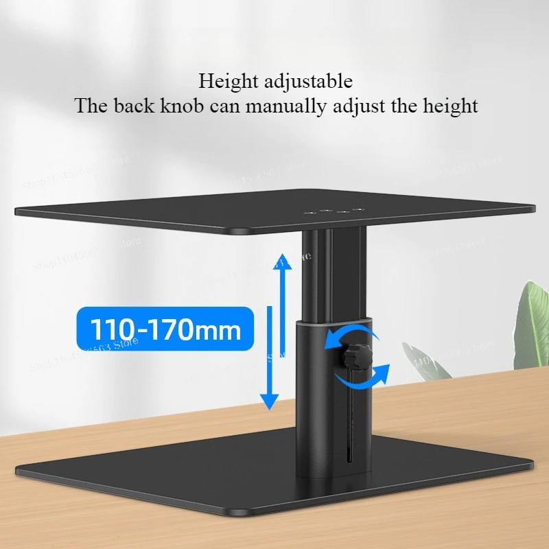 All-metal Computer Display Heightening Frame, Desktop Screen Stand with Storage Base & Laptop Holder