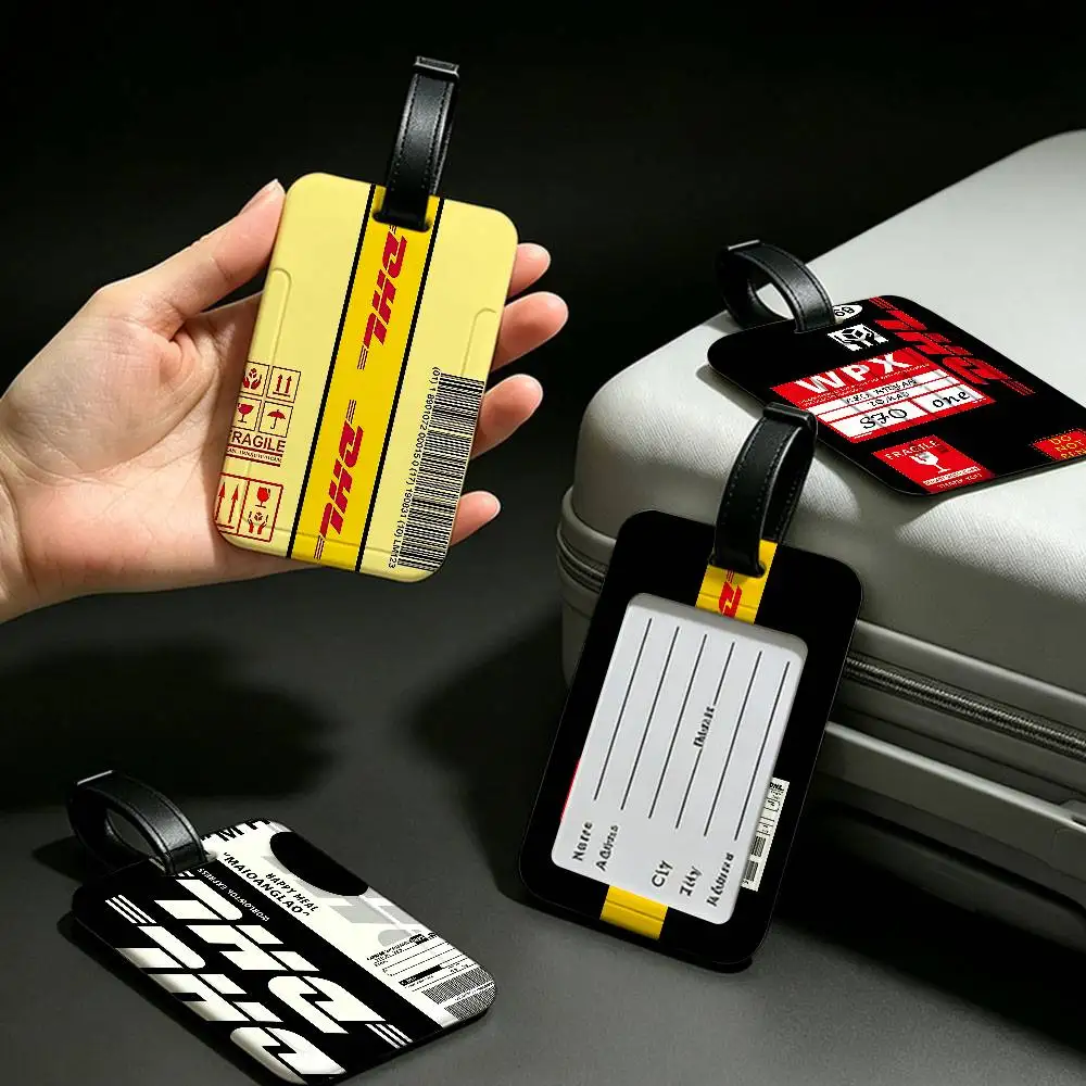 D-DHL Hot Express 50th Anniversary Waterproof PVC Baggage Tag With Info Card Anti lost Identification Tag For Luggage School