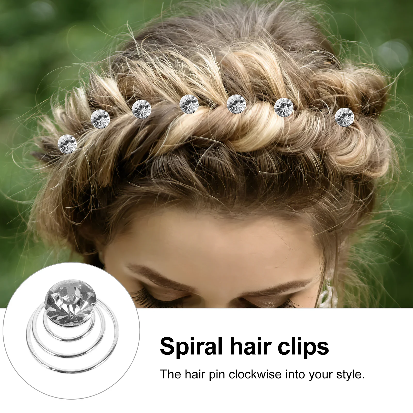

12 шт., спиральные заколки для волос с одним бриллиантом, гибкие заколки для булочек со стразами для длинных волос, женские инструменты для укладки, декор для свадебной вечеринки, выпускного вечера
