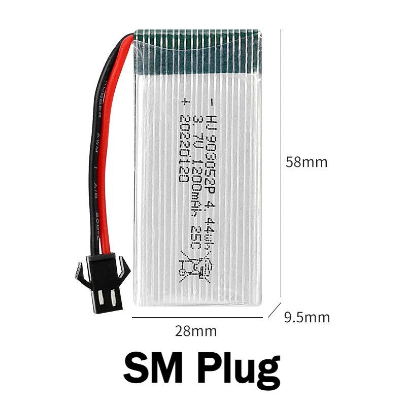 3.7V 1200mAh 903052 High Magnification 25C Lipo Polymer Battery for Sima X5SW X5SC X5C H5P RC Quadcopter