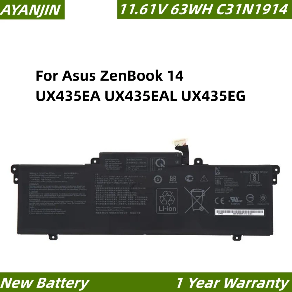 

C31N1914 Laptop Battery For ASUS ZenBook UX435EA UX435EG UM425UAZ UX425UG UM425QA B5402CBA B5402CEA B5402FEA B7402FEA 5427mAh