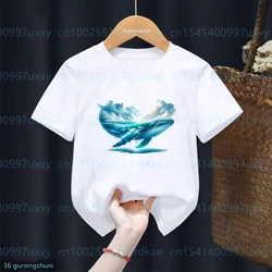 New Summer Style Boys Tshirt funny Killer Whale Graphic dolphin Printed Kids Tshirt Fashion Trendy Boys/Girls Universal Clothing