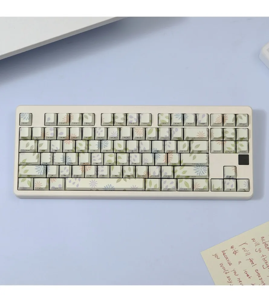 

Flower side engraved transparent keycap PBT original highly sublimated mechanical keyboard cap wooting Mega lion