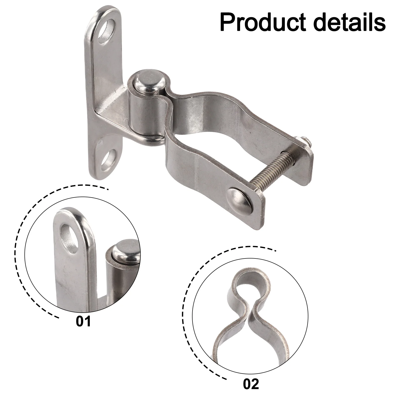 304 Stainless Steel Heavy Duty Gate Hinges 2 Pack 138 Inch for Chain Link Fence Barn Door and Shed Applications