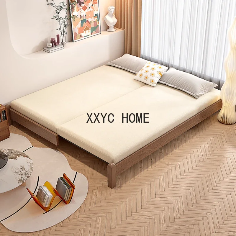 

Studie Massief Houten Slaapbank Opvouwbaar Dual-Use Stof Zonder Bed Kantoor Multifunctioneel