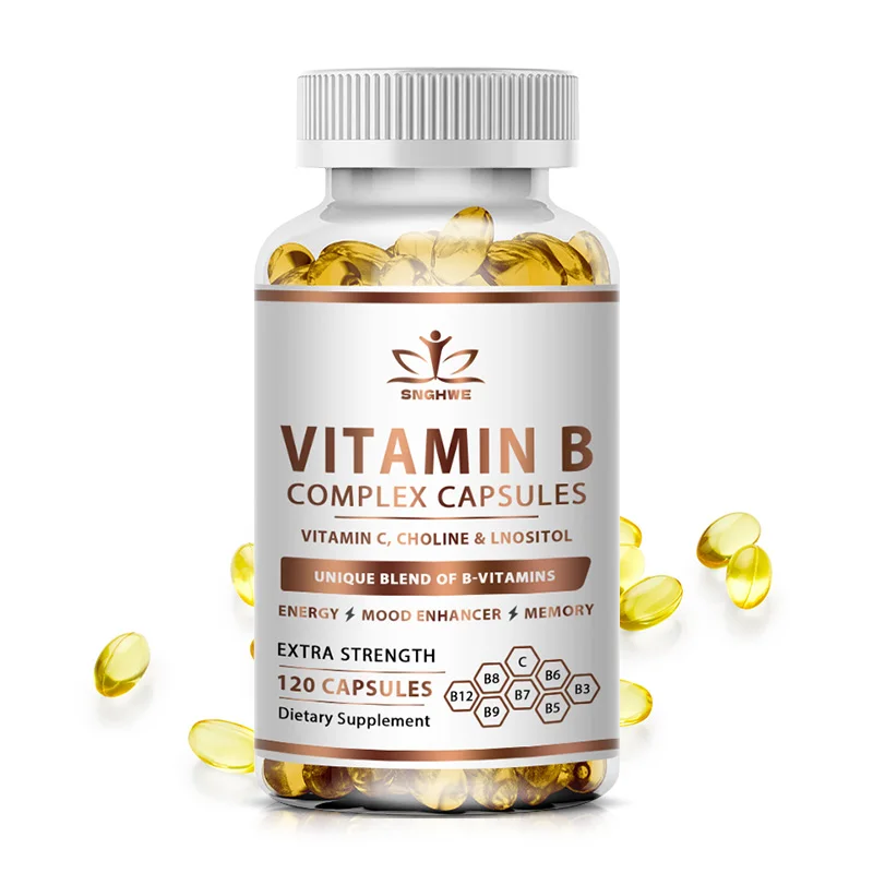 B-Complex Vitamin Supplements (B1 B2 B3 B5 B6 B12 Folic Acid&Biotin) Relieve Stress Improve Immunity System Strong Bones &Teeth