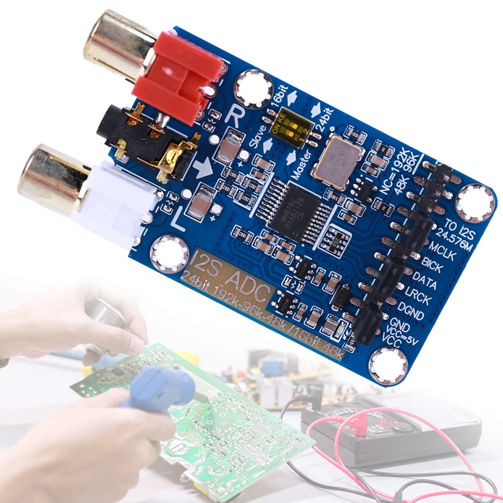 I2S ADC Master Slave Mode Development Board 24BIT 192K 96K 48K Lossless Digital Audio Decoder สนับสนุน 3.5 มม./อินพุต RCA