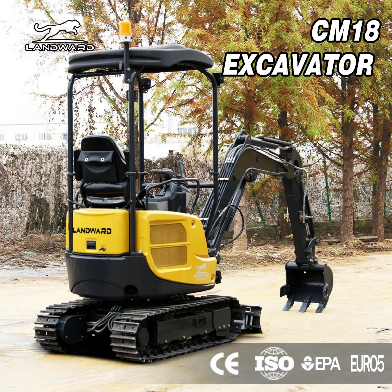 Hydraulic Multifunction 1.8 Ton Mini Excavator Farm Portable Mini Micro Excavator Compact Excavators With Bucket Customized