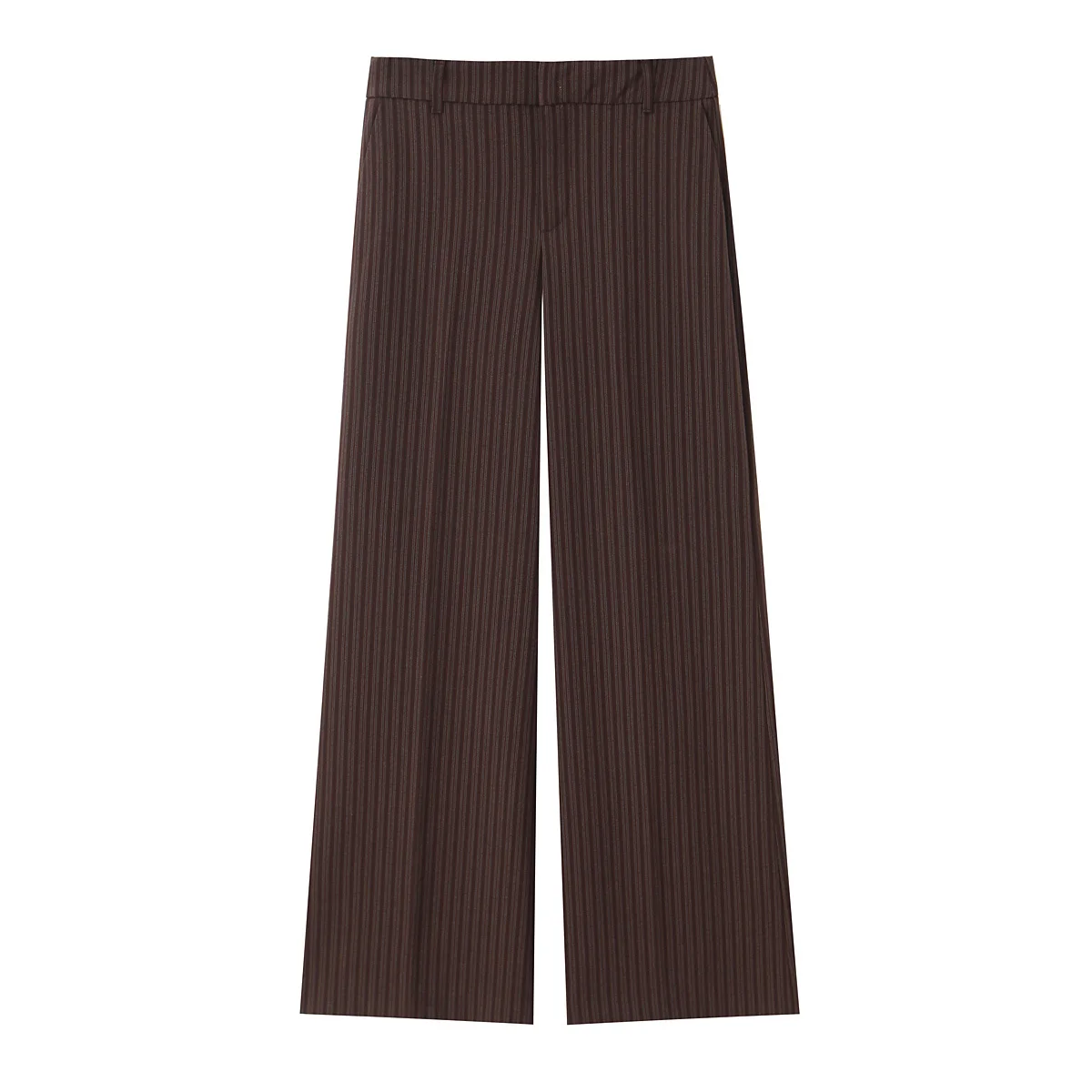 NLZGMSJ 2026 Lente Casual Chic Gestreepte Vrouwen Pakken Mouwloos Kort Vest Hoge Taille Wijde Pijpen Broek Mode Pakken