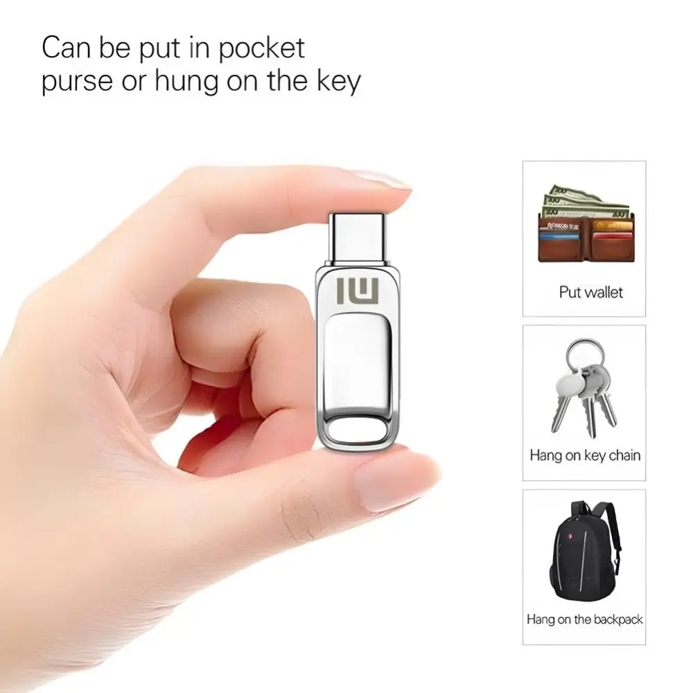 Xiaomi 2TB U Disk Mini Pendrive pamięć USB nowe Pendrive pamięć Flash USB 1TB typ C szybki Usb 3.1 wodoodporny 128 metaliczny Pendrive