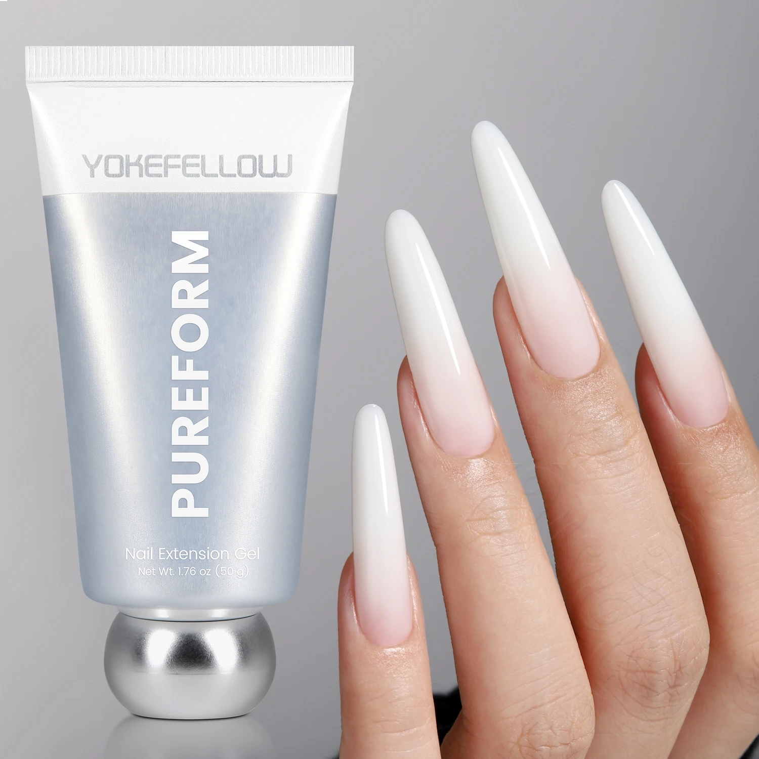 

Гель-лак YOKEFELLOW PUREFORM для наращивания ногтей, 50 г, молочно-белый полигель без HEMA и TPO, для профессионального использования в салонах, PF02 Pure Snow