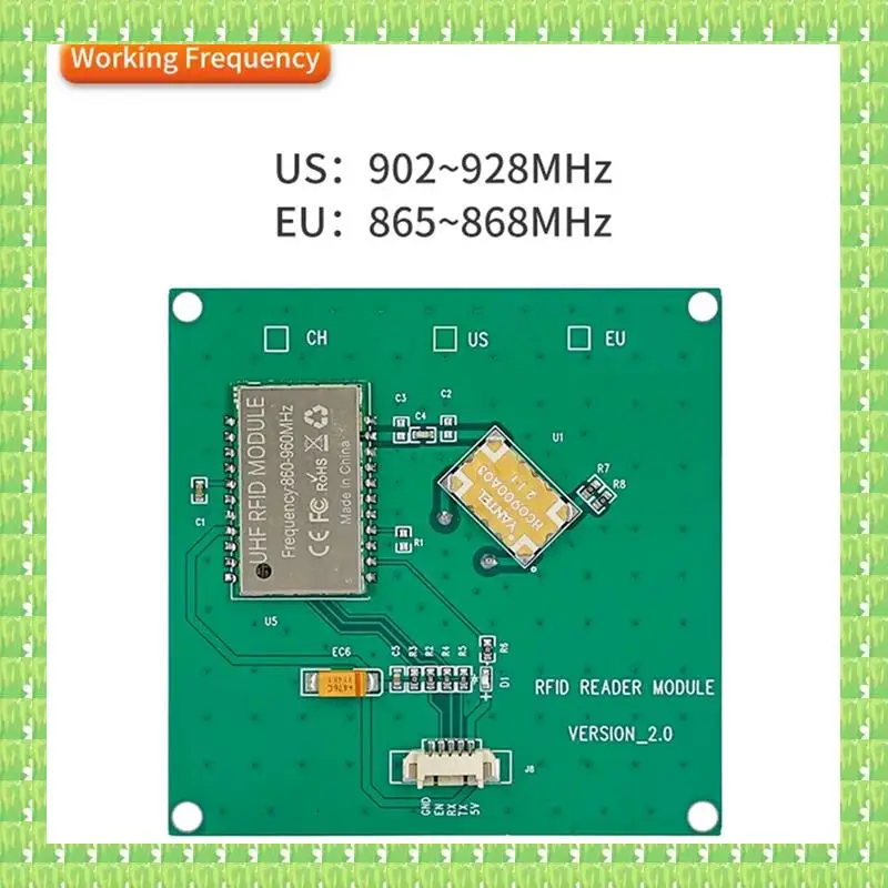 

35X35mm 1Dbi Antenna Integrated 868-928Mhz All-In-1 UHF RFID Module(1Dbi US USB) Durable