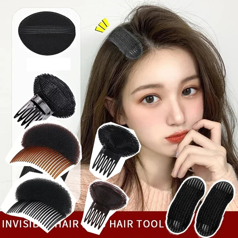 Heallor 1pcs Fluffy Hair Pads Bangs Hair Fluffy Hair Clips Posted Princess Head Bun Maker Increaser Styling Clip Stick New Styli