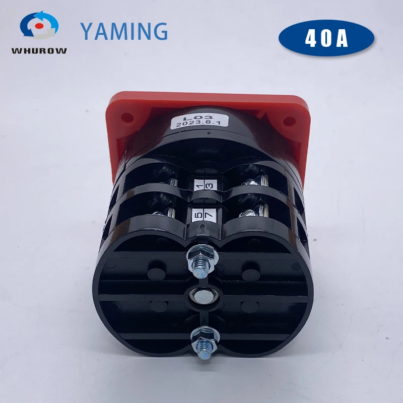 40A 7.5kw 380V Two Layers OFF-ON Universal Rotary Cam Changeover Switch Silver Contact Red HZ5-40/7.5 L03