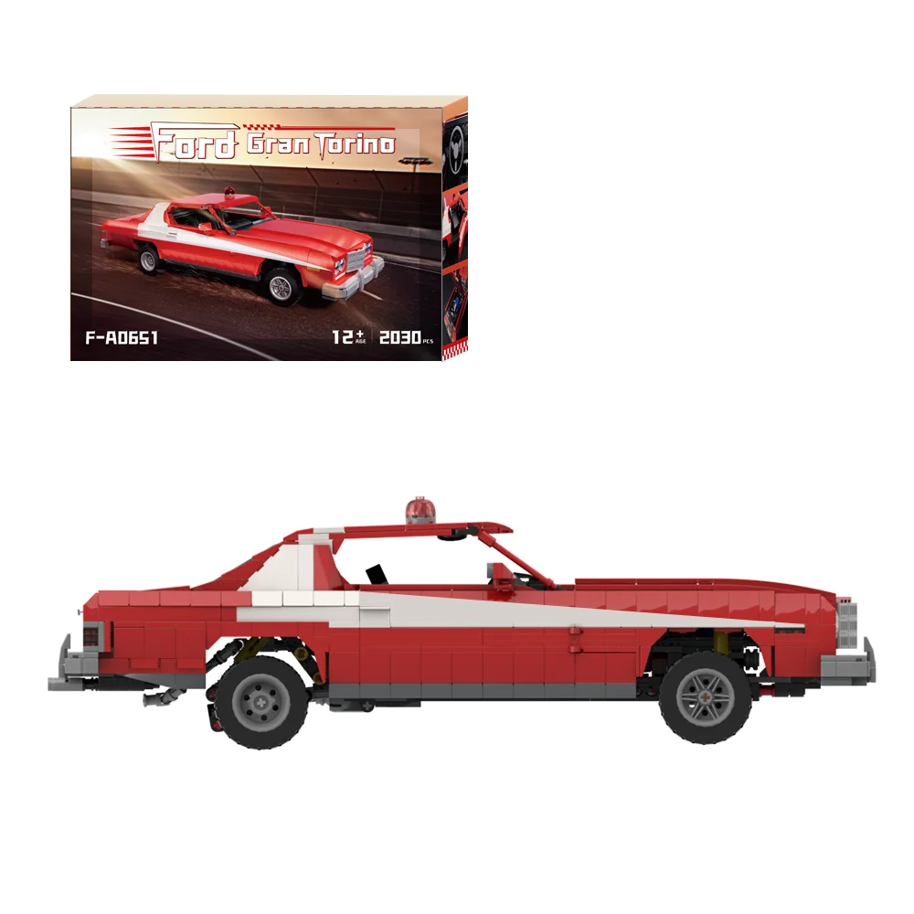 Moc starsky & amp hutch bausteine modell ord gran torino 1975 starsky & amp hutch ziegel klassische autos montage spielzeug kinder geschenk