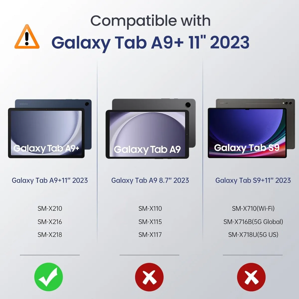 Case for Galaxy Tab A9+/A9 Plus 11 inch 2023, StandBack Shell for Tab A9 Plus Tablet (SM-X210/X216/X218), Auto Wake/Sleep, Black