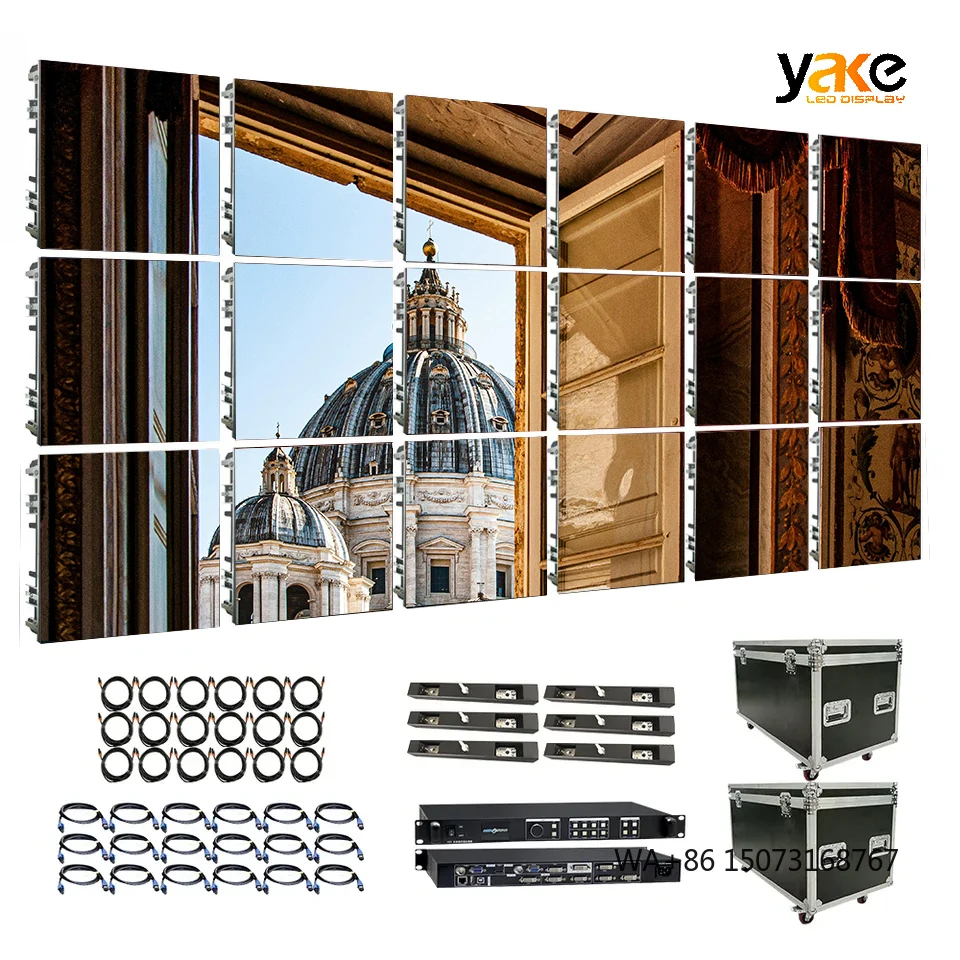 Pantalla LED Curva Inteligente Yake P1.86 P3.91 para Interiores y Exteriores, Ideal para Eventos, Nunca se Apaga, Panel de Video Wall