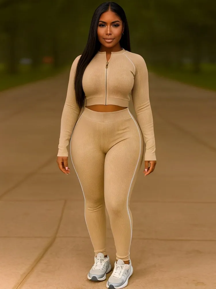 

Женские комплекты из 2 предметов, Новое поступление 2025, осенне-зимние одинаковые комплекты, комплекты из двух предметов, топ с длинными рукавами и брюки, костюмы, одежда