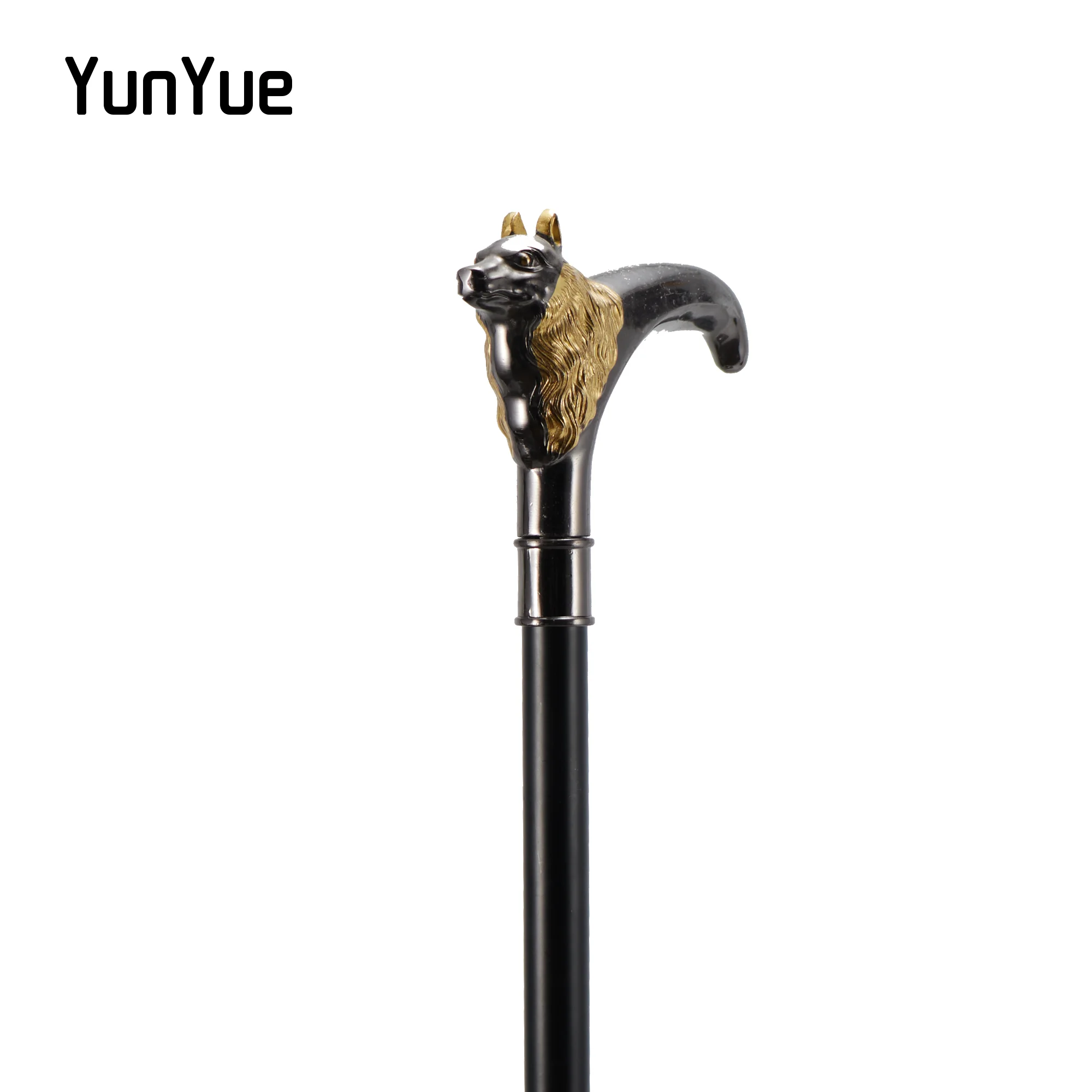 فاخر الذهب والأسود المعادن الذئب الحيوان موضة عصا للمشي ديكور هالوين تأثيري خمر حفلة المشي قصب 93 سنتيمتر