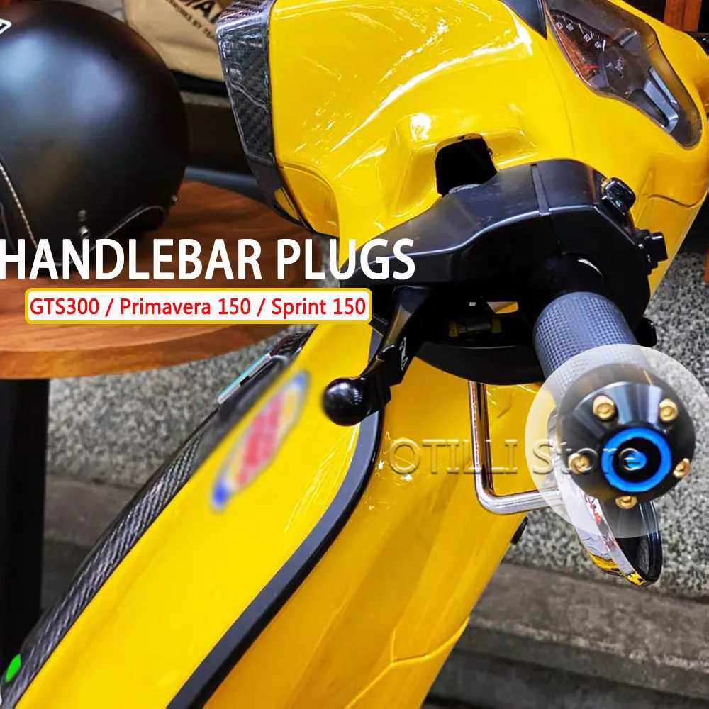 

For Vespa Primavera 150 Sprint 150 GTS 300 GTS300 New Motorcycle CNC Aluminum Handlebar Grips Slider Cap Plug Bar End Kit