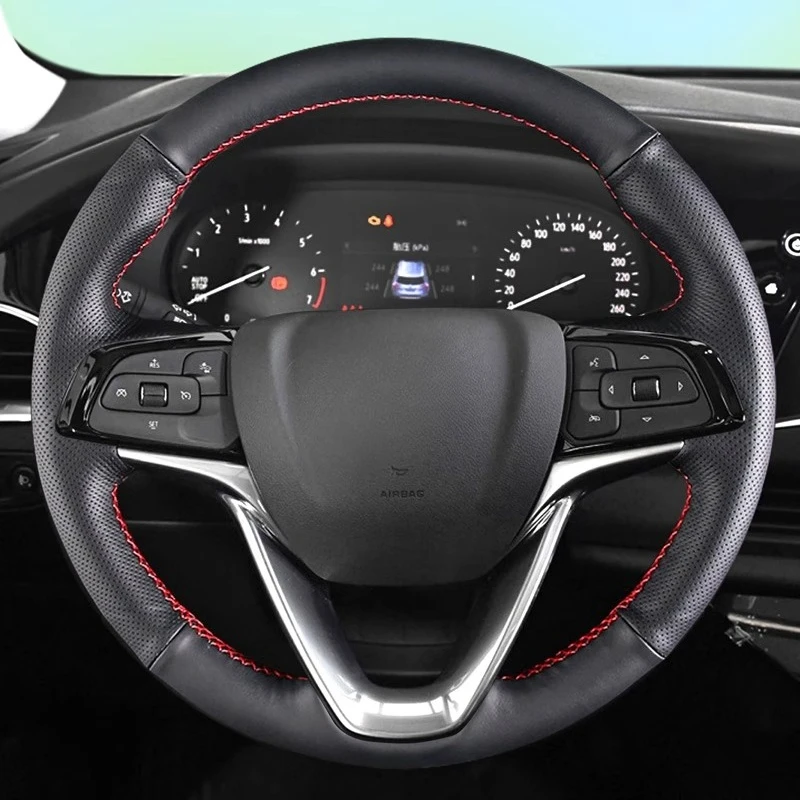 

DIY Hand Sewn Anti Slip Leather Steering Wheel Cover For Buick Regal Envision S/Plus Verano Encore GX Enclave Car Accessories