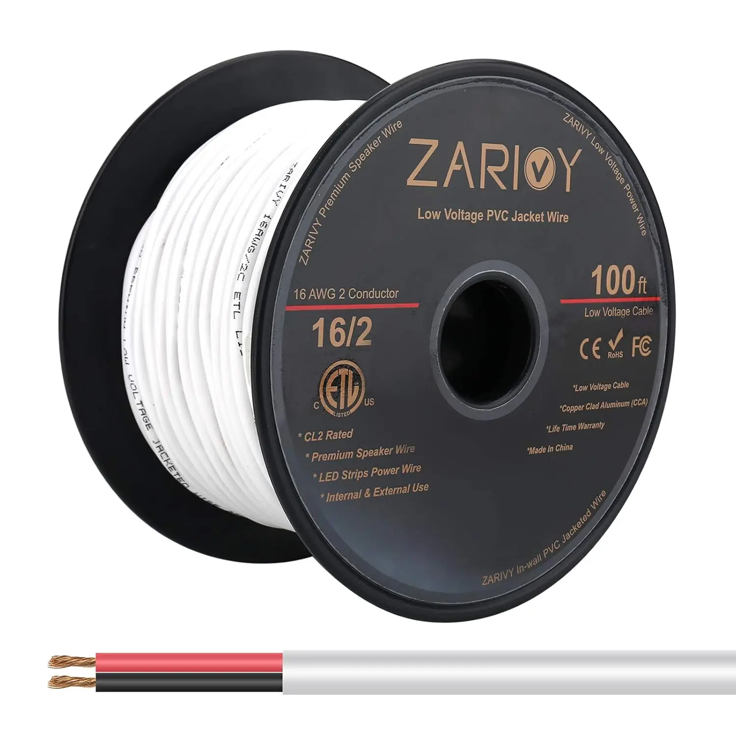 100Ft 16AWG Red Bla…