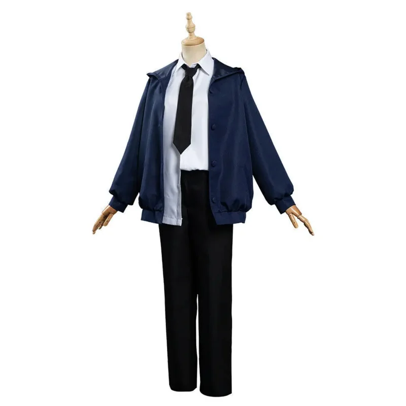 Anime chainsaw man power cosplay costumes blue jacket wig pants uniform suit Halloween Christmas costumes for women clothing