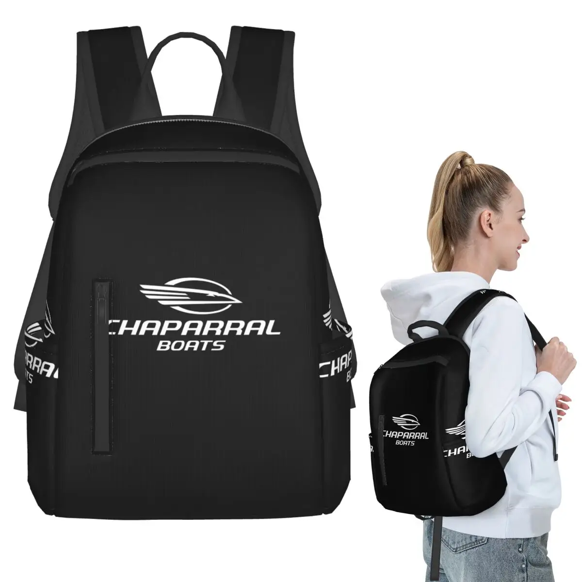 Chaparral Boats Logo POCKET SIDE Backpack Student BookBag Boys Girls School Bag Laptop Shoulder Bags Men Women